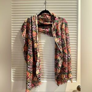 100% cotton pashmina scarf wrap floral